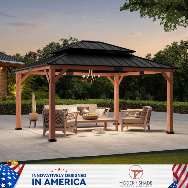 13'x15' Rosenholz-Zeder-Hardtop-Pavillon