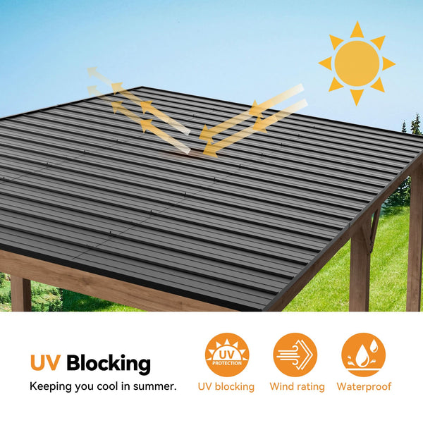12x20 Fuß Supreme Hardtop-Gartenpavillon aus Zedernholz mit Schrägdach