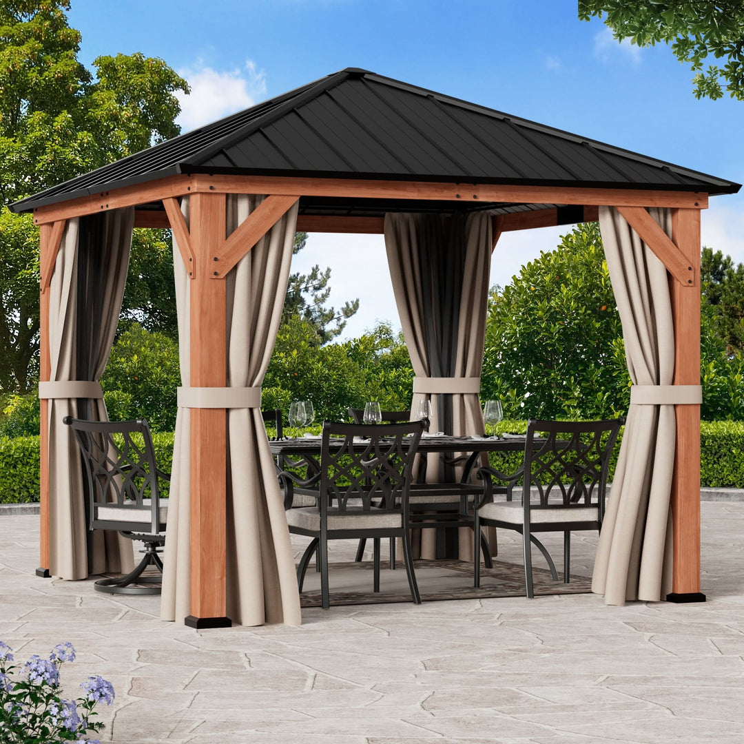 10'x10' Tranquil Grove Zedernholz-Hardtop-Pavillon