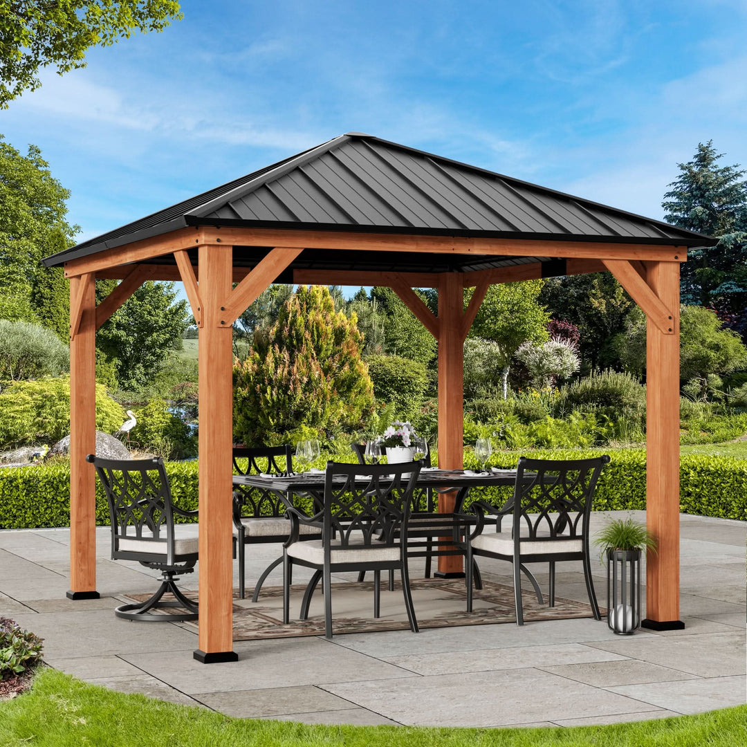 10'x10' Tranquil Grove Zedernholz-Hardtop-Pavillon