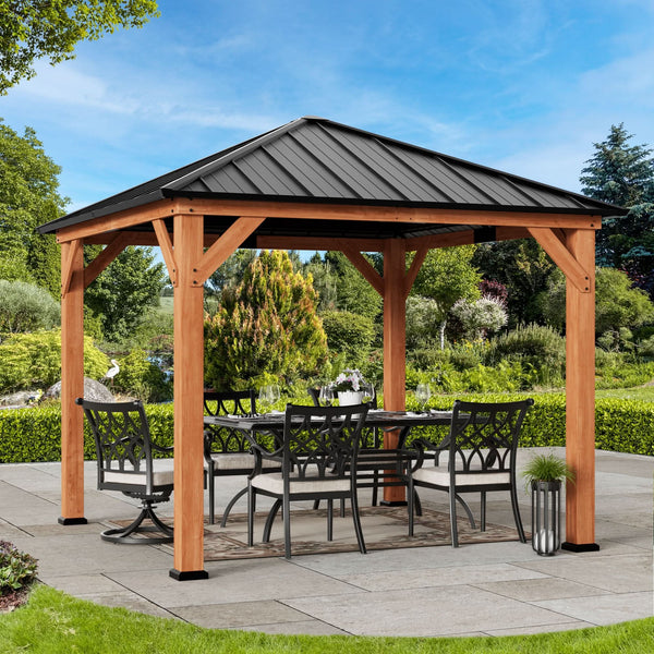 10'x10' Tranquil Grove Zedernholz-Hardtop-Pavillon