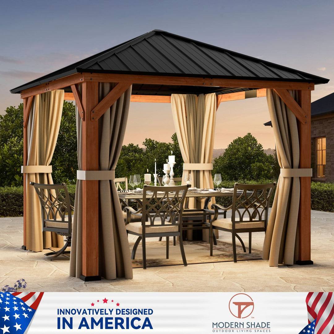 10'x10' Tranquil Grove Zedernholz-Hardtop-Pavillon