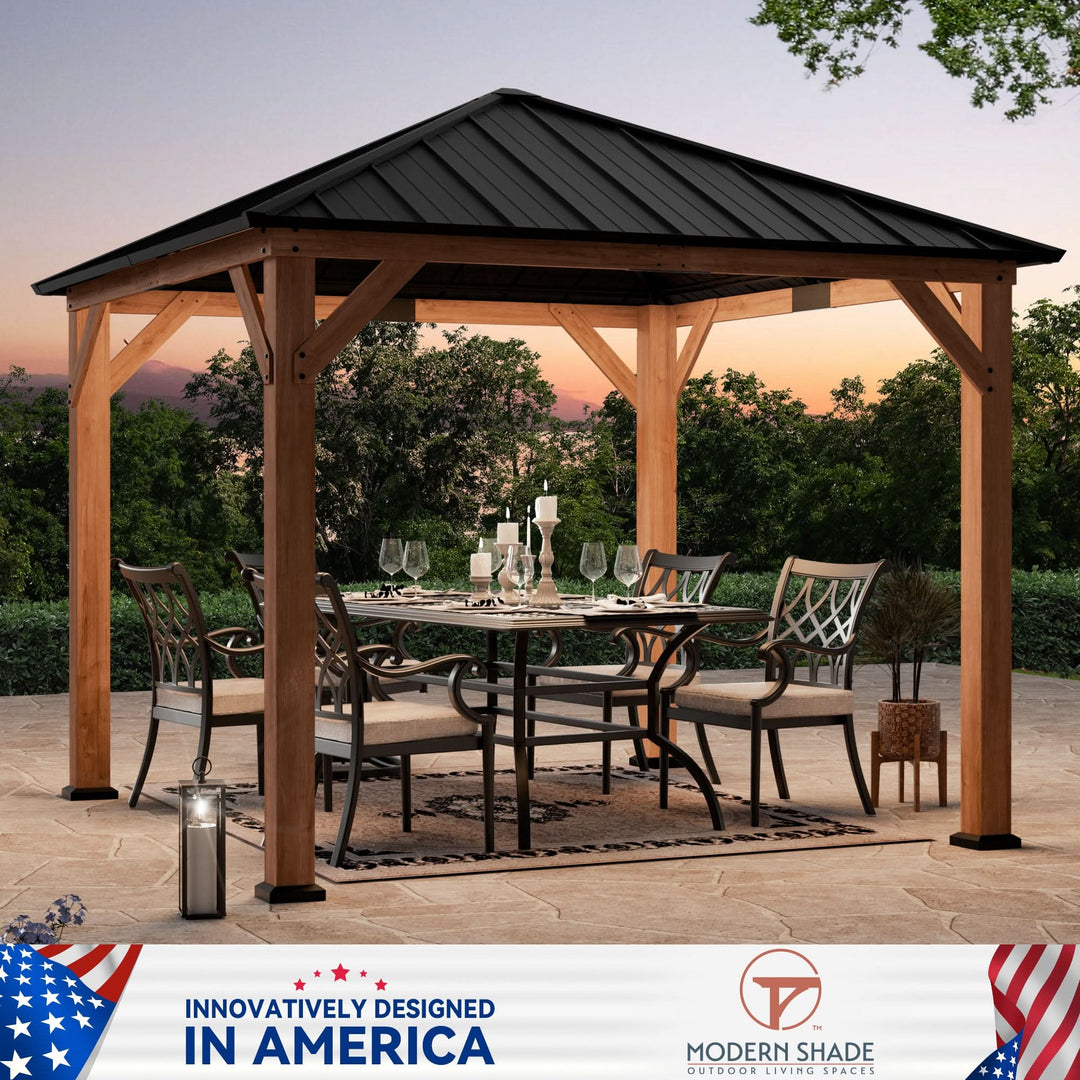 10'x10' Tranquil Grove Zedernholz-Hardtop-Pavillon