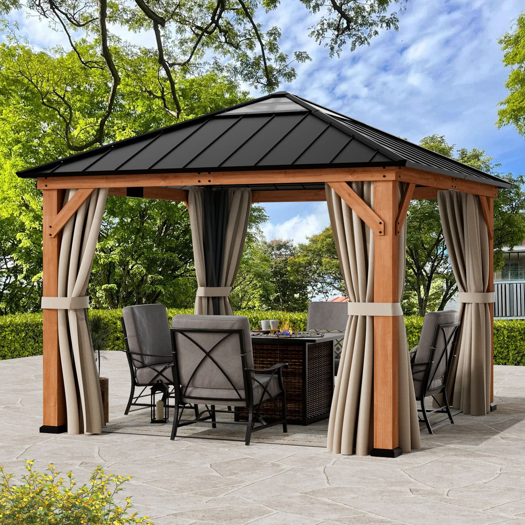 11x11 Ruhiger Hain Zedern-Hardtop-Gartenpavillon