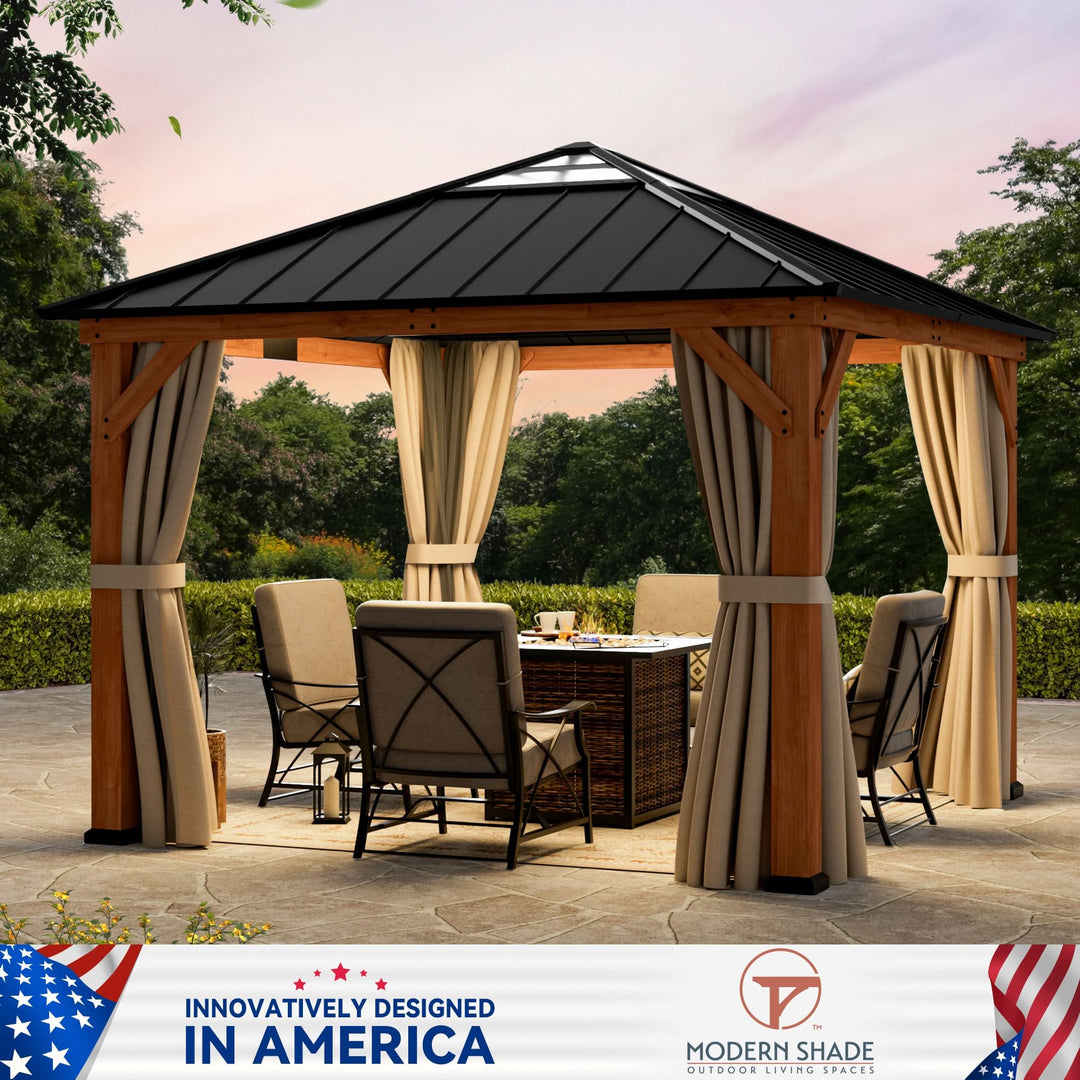 11x11 Ruhiger Hain Zedern-Hardtop-Gartenpavillon