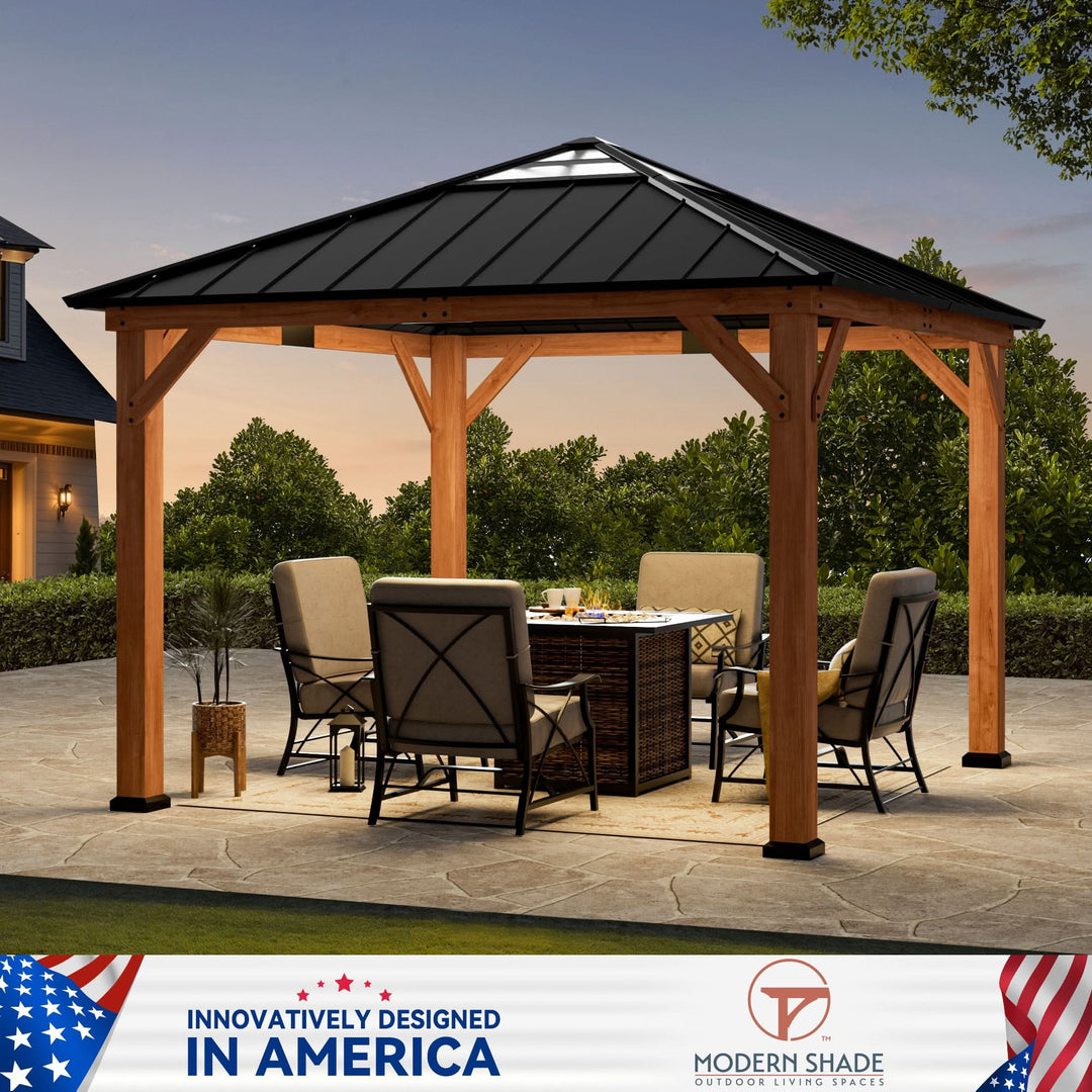 11x11 Ruhiger Hain Zedern-Hardtop-Gartenpavillon