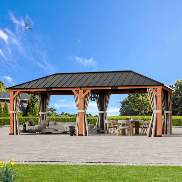 12'x24' Tranquil Grove Zedernholz-Hardtop-Pavillon