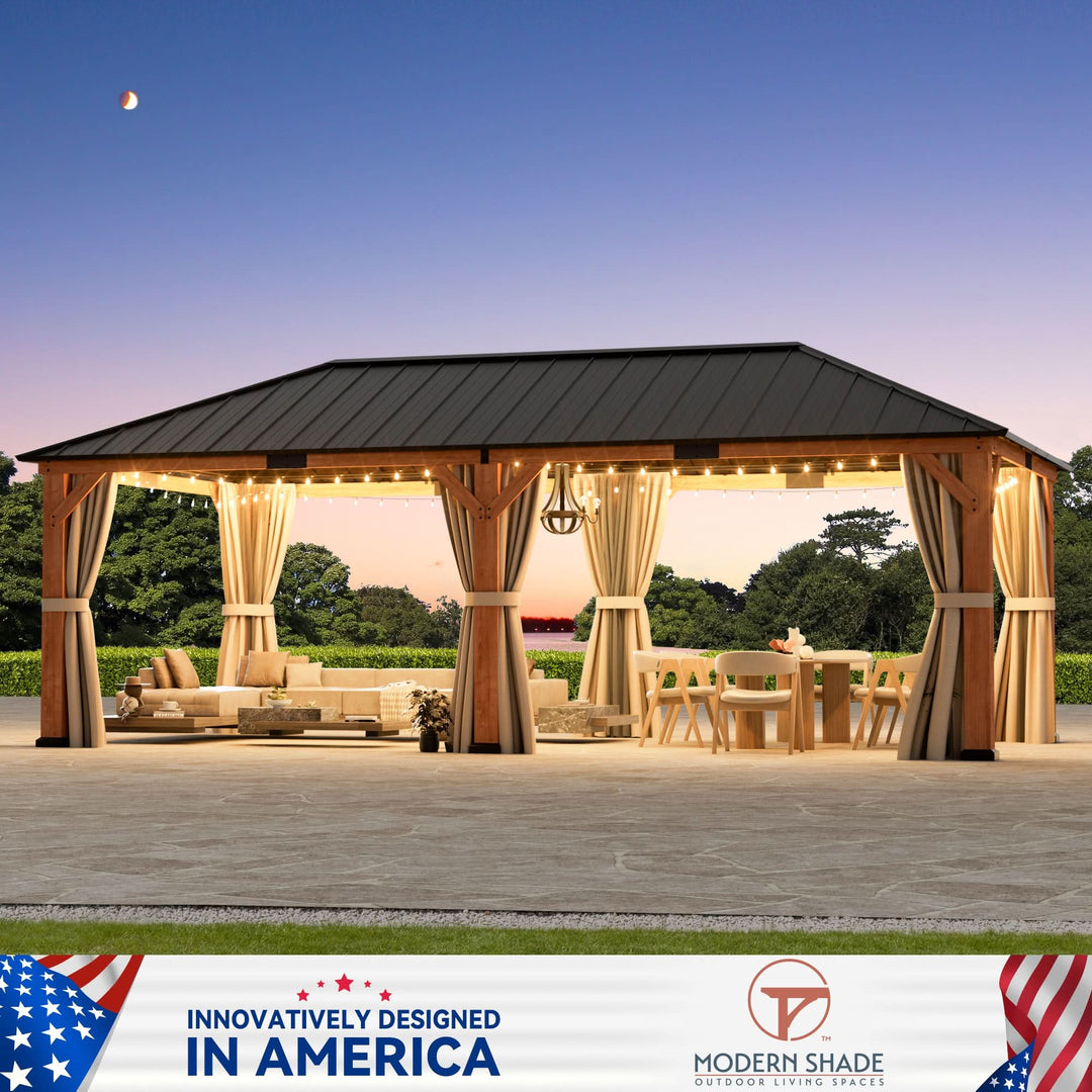 12'x24' Tranquil Grove Zedernholz-Hardtop-Pavillon