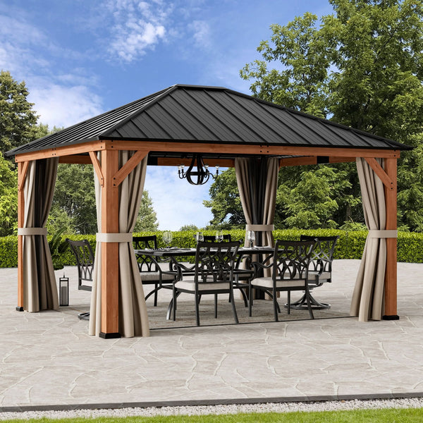 12'x14' Tranquil Grove Zedernholz-Hardtop-Pavillon