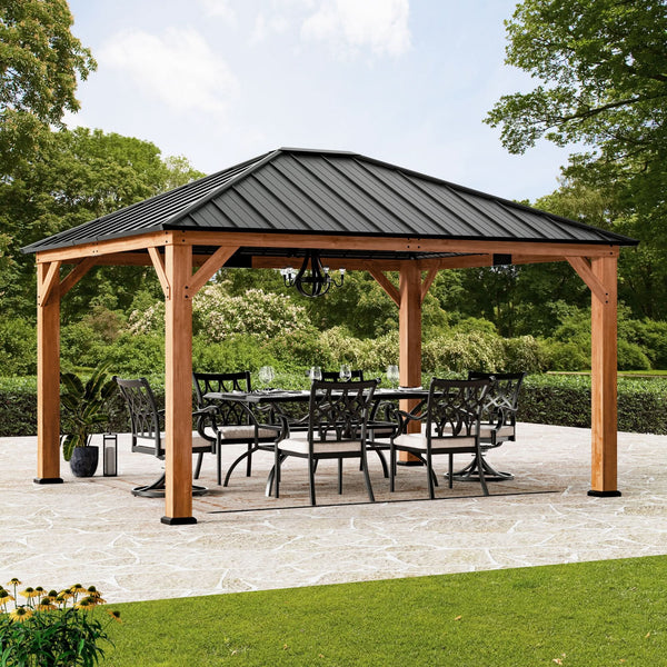 12'x14' Tranquil Grove Zedernholz-Hardtop-Pavillon