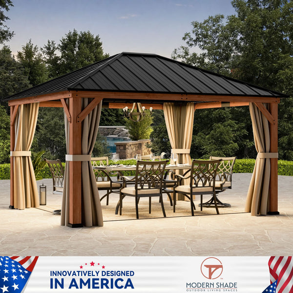 12'x14' Tranquil Grove Zedernholz-Hardtop-Pavillon
