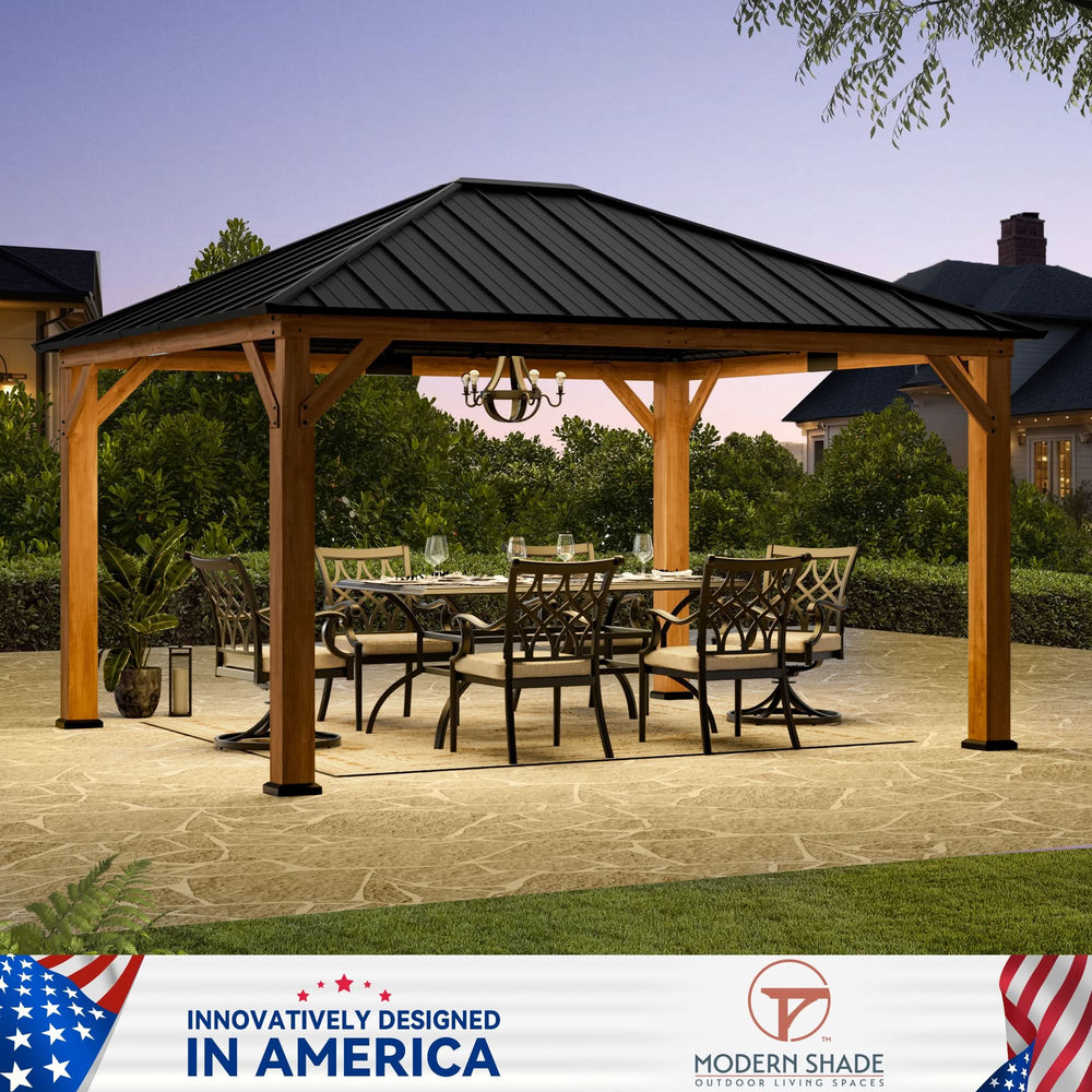 12'x14' Tranquil Grove Cedar Hardtop Gazebo