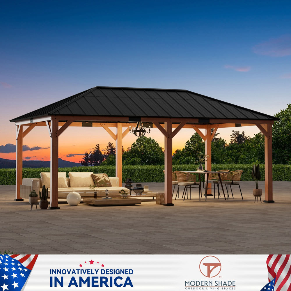 12'x20' Tranquil Grove Cedar Hardtop Gazebo
