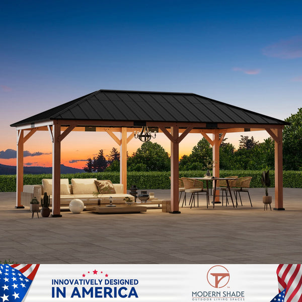 12'x20' Tranquil Grove Cedar Hardtop Gazebo